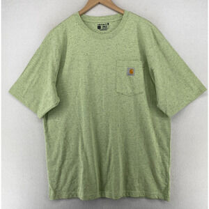 CARHARTT Shirt Mens L K87 Loose Heavyweight Short Sleeve T Tee Speckled Green